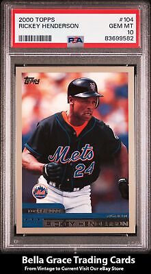 2000 Topps Rickey Henderson #104 New York Mets PSA 10 GEM MT Bella Grace Cards