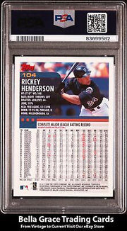 2000 Topps Rickey Henderson #104 New York Mets PSA 10 GEM MT Bella Grace Cards