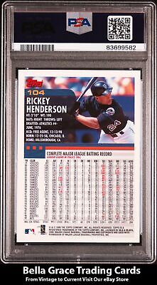 2000 Topps Rickey Henderson #104 New York Mets PSA 10 GEM MT Bella Grace Cards