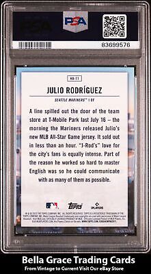 2023 Topps Home Field Advantage Julio Rodriguez #HA11 Seattle Mariners PSA 8 MLB Bella Grace Cards