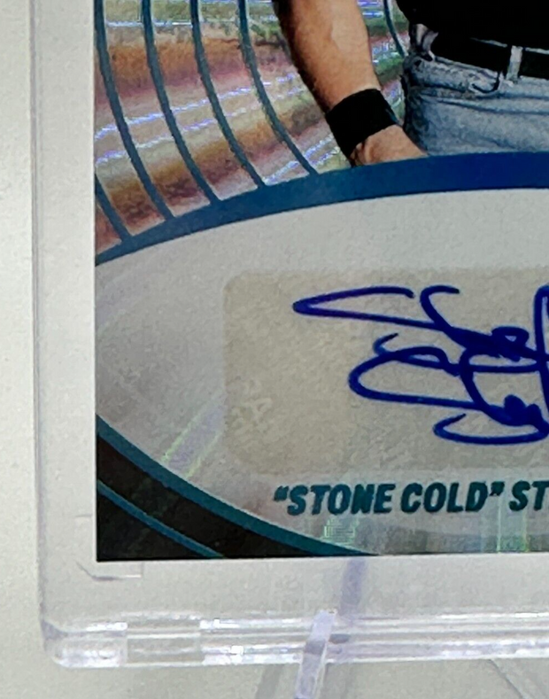 2023 Panini Revolution WWE "Stone Cold" Steve Austin #AG-SCA Sunburst 9/99 Auto Bella Grace Cards